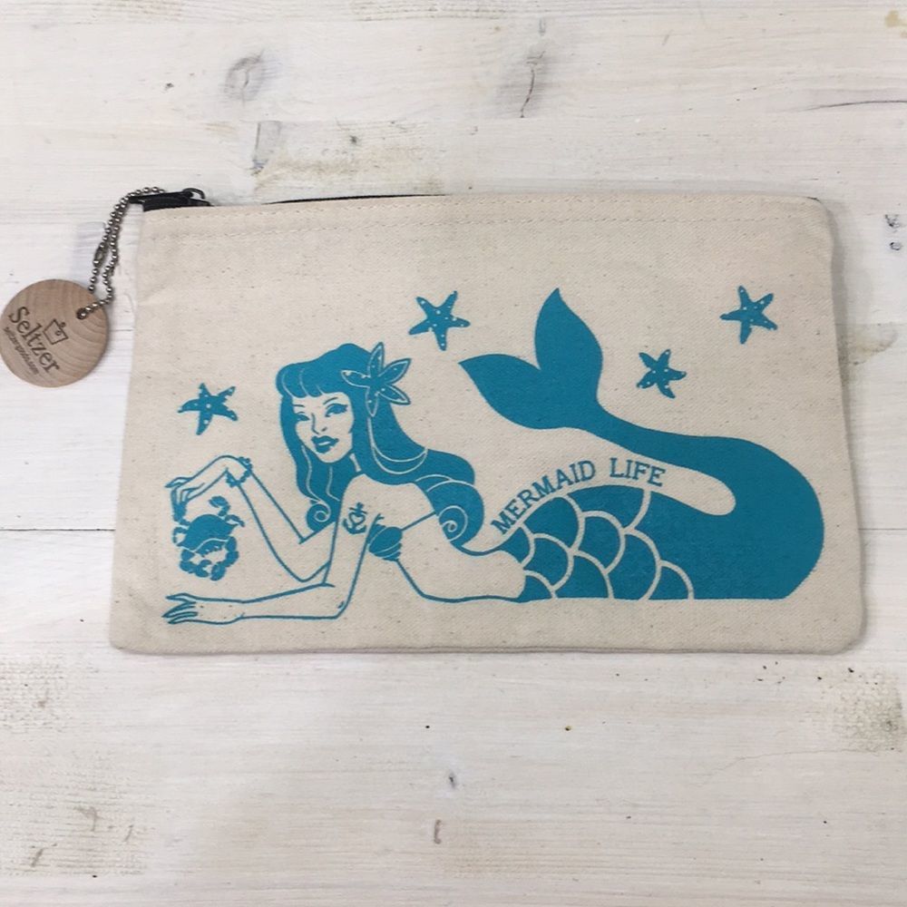 Seltzer Goods NWT mermaid life zipper pouch
